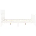Cadre de lit avec tête de lit blanc 140x200 cm bois massif