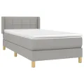 cadre de lit avec matelas Gris clair 100x200cm Tissu