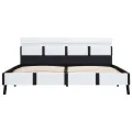 Cadre de lit avec LED Blanc Similicuir 140 x 200 cm