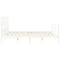 Cadre de lit avec tête de lit blanc King Size bois massif