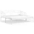 Cadre de canapé-lit extensible Blanc Métal 90x200 cm