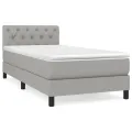 cadre de lit avec matelas Gris clair 80x200 cm Tissu