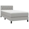cadre de lit avec matelas Gris clair 80x200 cm Tissu