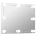 Miroir mural sans cadre avec lampes LED Rectangulaire Verre