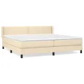 cadre de lit avec matelas Crème 200x200 cm Tissu