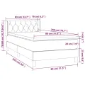 cadre de lit avec matelas Gris clair 80x200 cm Tissu