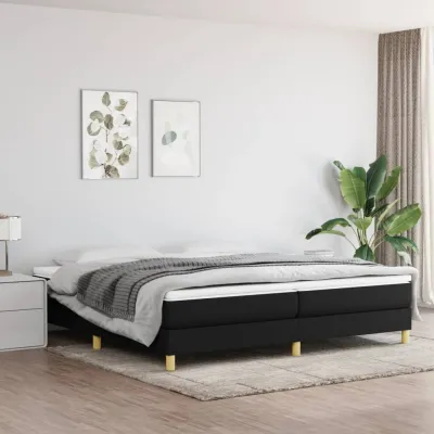 cadre de lit Noir 200x200 cm Tissu