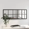 Miroir mural noir 100x40 cm métal