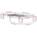 Cadre de lit Blanc Bois massif 90x190 cm Simple