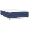 cadre de lit avec matelas Bleu 140x200 cm Tissu