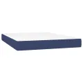 cadre de lit avec matelas Bleu 140x200 cm Tissu