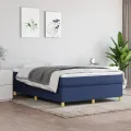 cadre de lit Bleu 140x200 cm Tissu
