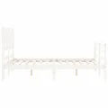 Cadre de lit avec tête de lit blanc 140x200 cm bois massif