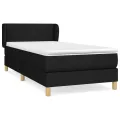 cadre de lit et matelas Noir 80x200 cm Tissu