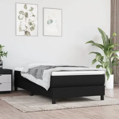 cadre de lit et matelas Noir 80x200 cm Tissu