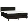 cadre de lit avec matelas LED Noir 140x200 cm Tissu