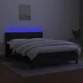cadre de lit avec matelas LED Noir 140x200 cm Tissu