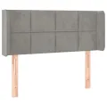 Tête de lit avec oreilles Gris clair 103x16x78/88 cm Velours