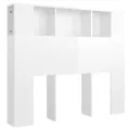 Armoire de tête de lit blanc brillant 120x18,5x102,5 cm