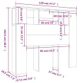 Armoire de tête de lit blanc brillant 120x18,5x102,5 cm