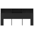 Armoire de tête de lit Noir 200x19x103,5 cm