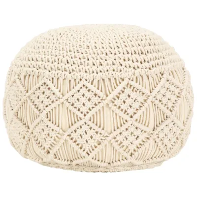Pouf fait à la main en macramé 45 x 30 cm Coton