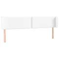 Tête de lit avec oreilles Blanc 203x16x78/88 cm Similicuir