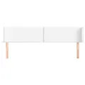 Tête de lit avec oreilles Blanc 203x16x78/88 cm Similicuir