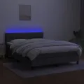cadre de lit et matelas et LED Gris foncé 140x190 cm