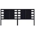 Tête de lit Noir 146x4x100 cm Bois massif de pin