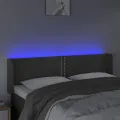 Tête de lit à LED Gris foncé 147x16x78/88 cm Velours