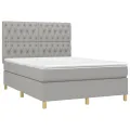 cadre de lit avec matelas Gris clair 140x190cm Tissu