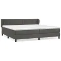 cadre de lit et matelas Gris foncé 200x200cm Velours