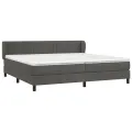 cadre de lit et matelas Gris foncé 200x200cm Velours