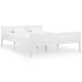 Cadre de lit Bois de pin massif Blanc 160x200 cm