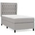 cadre de lit avec matelas Gris clair 100x200cm Tissu