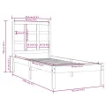 Cadre de lit bois massif 90x190 cm simple