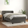 cadre de lit et matelas Gris foncé 80x200 cm Velours