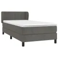 cadre de lit et matelas Gris foncé 80x200 cm Velours