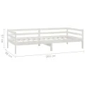 Lit de repos avec matelas 90x200 cm Blanc Bois de pin massif