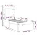 Cadre de lit bois massif 90x190 cm simple