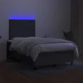 cadre de lit et matelas et LED Gris foncé 120x200 cm