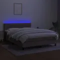 cadre de lit avec matelas LED Taupe 140x200 cm Tissu