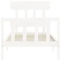 Cadre de lit avec tête de lit blanc simple bois massif