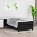 cadre de lit et matelas Noir 80x200 cm Tissu