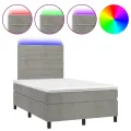 cadre de lit avec matelas LED Gris clair 120x200 cm