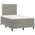 cadre de lit avec matelas LED Gris clair 120x200 cm