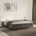 cadre de lit et matelas Gris foncé 160x200cm Velours