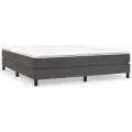 cadre de lit et matelas Gris foncé 160x200cm Velours