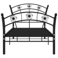 Cadre de lit avec design de football Noir Métal 90x200 cm
